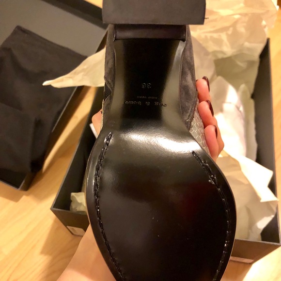 NWT RAG & BONE SNAKESKIN LEATHER AND SUEDE BOOTIES - Picture 4 of 5